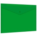 Папка-конверт с кнопкой прозрачная А4 BRAUBERG UNIVERSAL, до 100 листов, зеленая, 0,15 мм, 273074