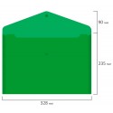 Папка-конверт с кнопкой прозрачная А4 BRAUBERG UNIVERSAL, до 100 листов, зеленая, 0,15 мм, 273074