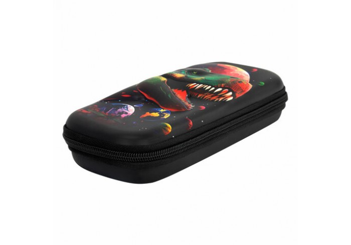 Пенал 3D-РИСУНОК, 1 отд, 1 откид.планка, карман, EVA покрытие soft-touch, 22х10х5 см, Galaxy Dino