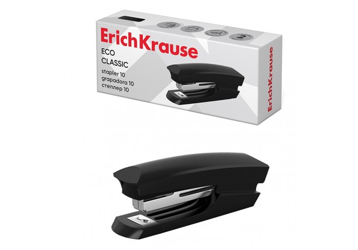 Степлер №10 ErichKrause Eco Classic до 20 листов, черный