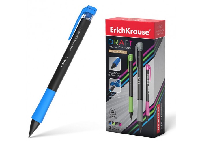 Карандаш механический, с точилкой, ErichKrause Draft 2.0 мм, НВ