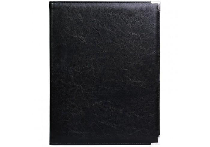 Папка адресная OfficeSpace, А4, кожзам, мет. уголки, черный