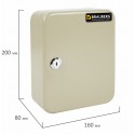 Шкафчик (Ключница) на 20 ключей BRAUBERG, 200х160х80 мм, с замком, +20 брелоков, серый,