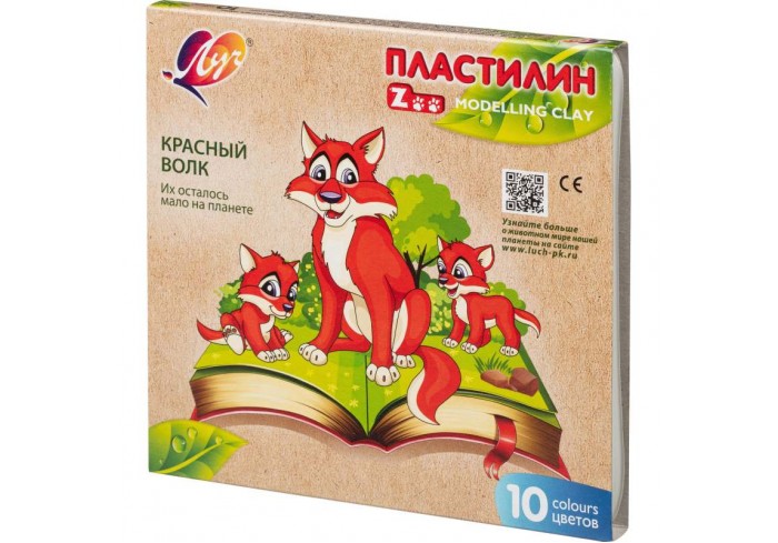 Пластилин классический Луч Zoo 10 цв 150 г,