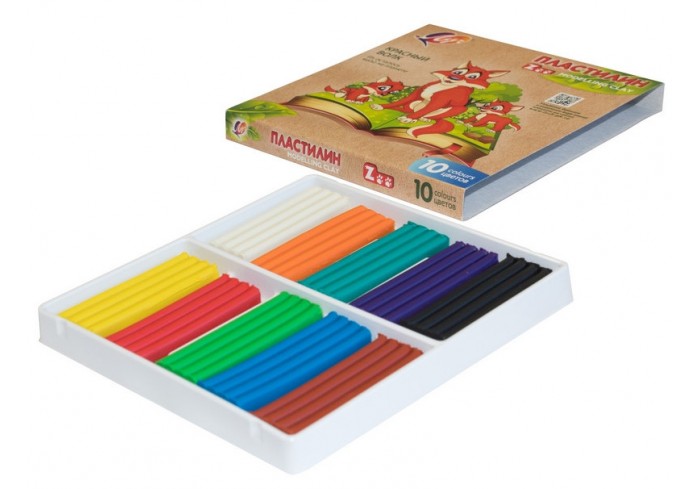Пластилин классический Луч Zoo 10 цв 150 г,