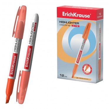 Текстовыделитель ErichKrause Visioline V-15 Neon, цвет чернил оранжевый 0,6-4мм