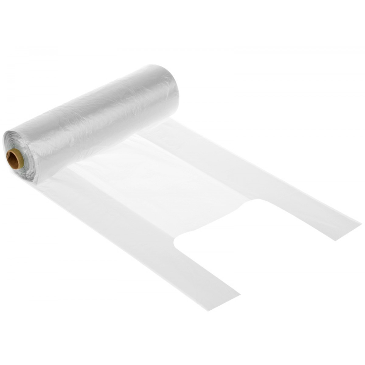 Пакет-майка OfficeClean, ПНД, 25+12*45см, 10мкм, рулон на втулке, 200шт., прозрачный