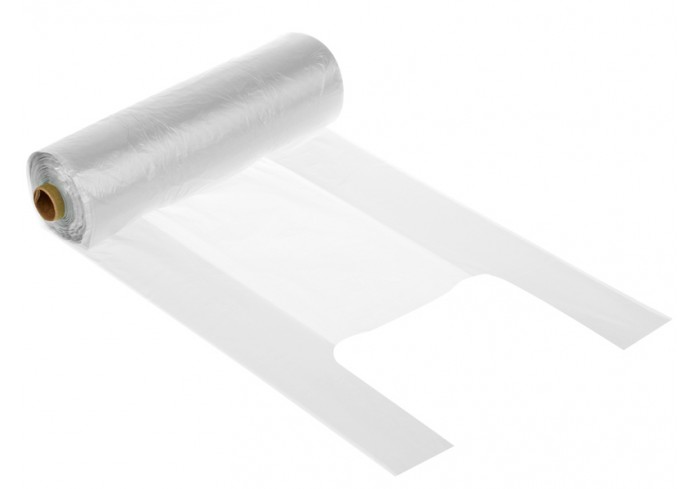 Пакет-майка OfficeClean, ПНД, 25+12*45см, 10мкм, рулон на втулке, 200шт., прозрачный