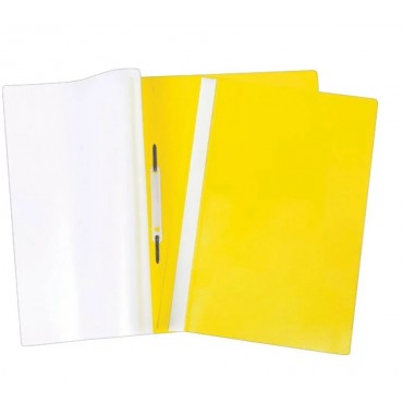 Папка-скоросшиватель пластиковый А4, прозрачный верх, желтый, 0.14/0.18мм,