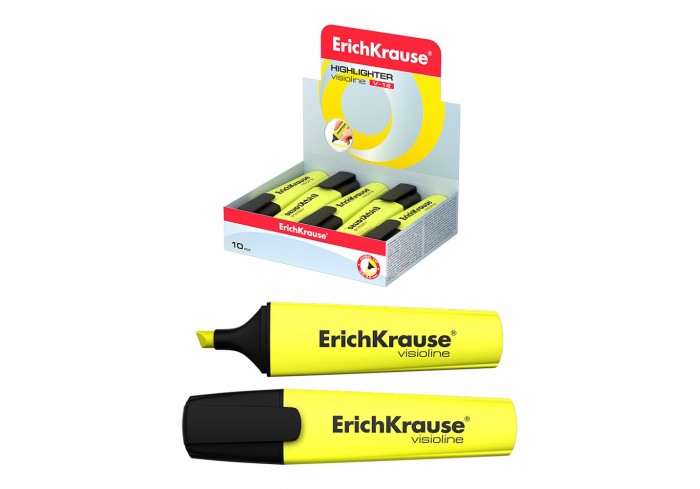 Текстмаркер ErichKrause Visioline V-12 Neon, цвет чернил желтый , МАЛАЙЗИЯ