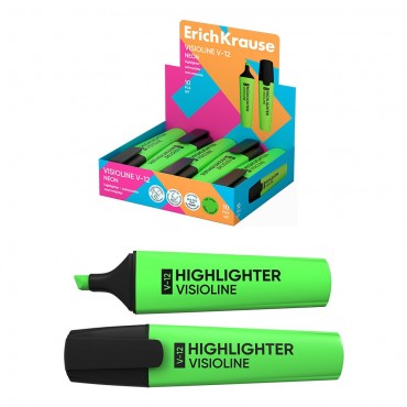 Текстмаркер ErichKrause Visioline V-12 Neon, цвет чернил зеленый  , МАЛАЙЗИЯ