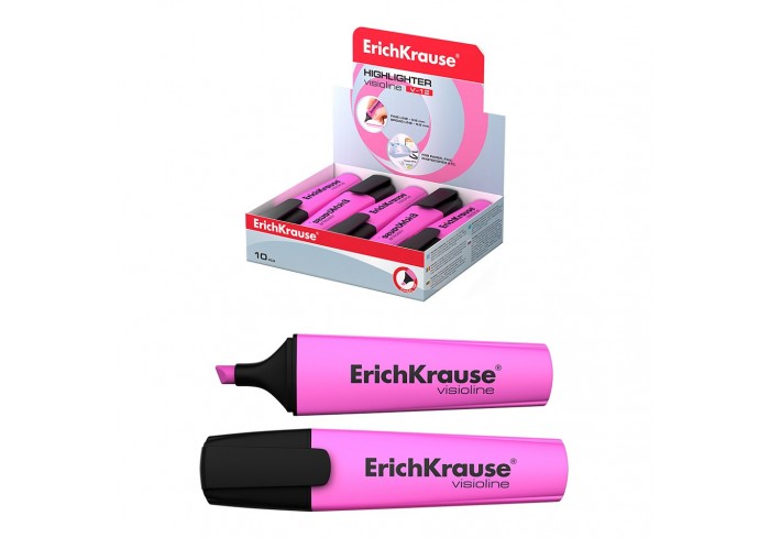 Текстмаркер ErichKrause Visioline V-12 Neon, цвет чернил розовый , МАЛАЙЗИЯ