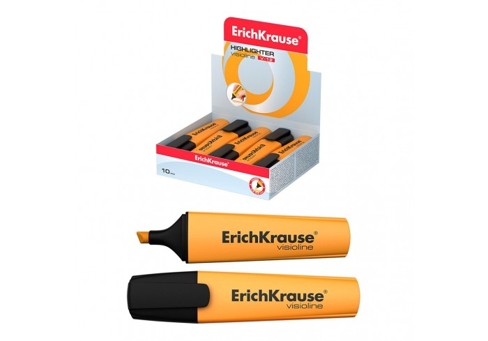 Текстмаркер ErichKrause Visioline V-12 Neon, цвет чернил оранжевый , МАЛАЙЗИЯ