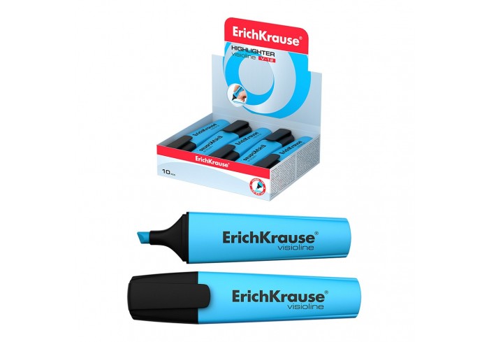 Текстмаркер ErichKrause Visioline V-12 Neon, цвет чернил голубой, МАЛАЙЗИЯ
