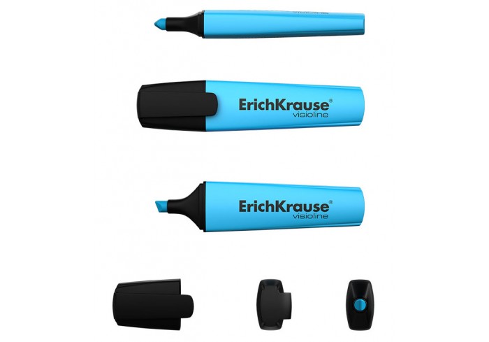 Текстмаркер ErichKrause Visioline V-12 Neon, цвет чернил голубой, МАЛАЙЗИЯ