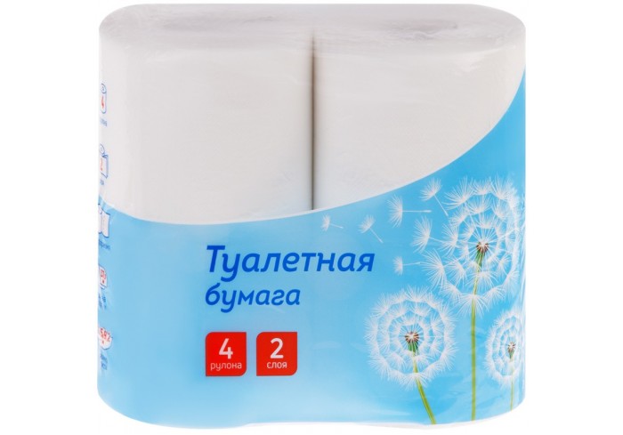 Бумага туалетная OfficeClean, 2-слойная, 4шт., 30м/рул., тиснение, белая