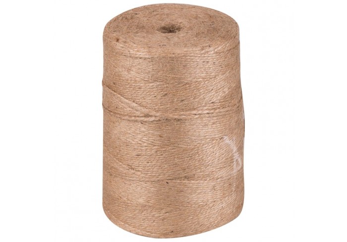 Шпагат джутовый OfficeSpace, полированный, 1200текс, 2 нити, 830м, 1кг, бобина
