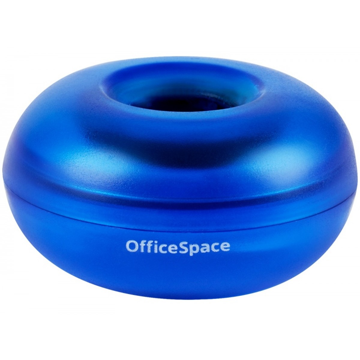 Скрепочница магнитная OfficeSpace, без скрепок, тонированная синяя, картонная коробка