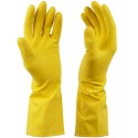 Перчатки резин.хоз.OfficeClean ПРЕМИУМ, х/б напыление, супер плотные, L, желтые