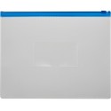 Папка-конверт на молнии А4+ с карманом 228х335, синяя молния, 160мкм