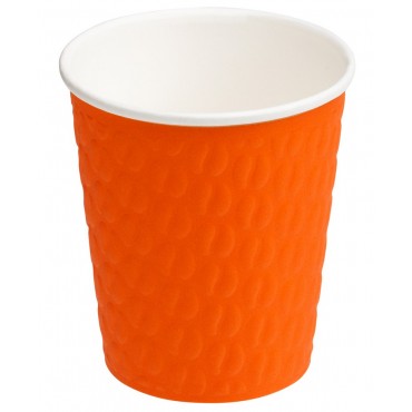 Стаканы одноразовые OfficeClean 250мл, набор 33шт., бумажные двухслойные, оранжевые, хол/гор
