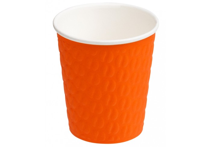 Стаканы одноразовые OfficeClean 250мл, набор 33шт., бумажные двухслойные, оранжевые, хол/гор