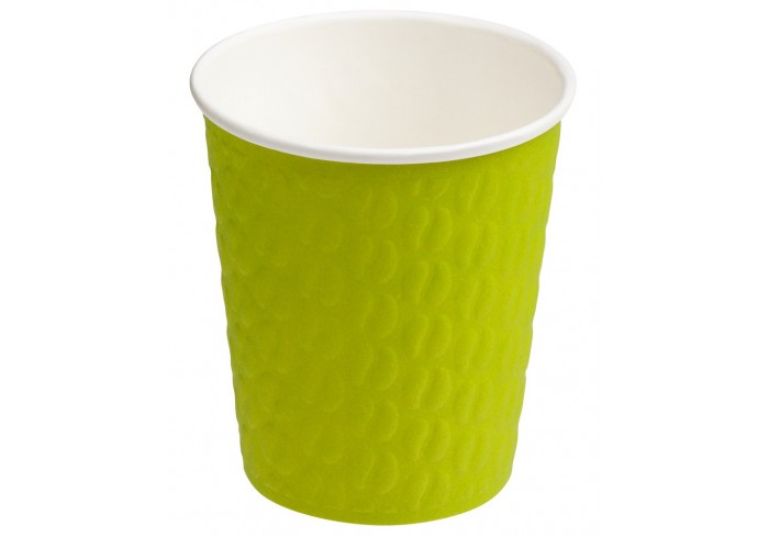 Стаканы одноразовые OfficeClean 250мл, набор 33шт., бумажные двухслойные, салатовые, хол/гор