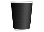 Стаканы одноразовые OfficeClean 250мл, набор 33шт., бумажные двухслойные, Waffle черные, хол/гор