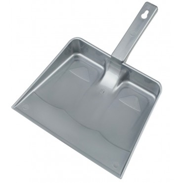 Совок для мусора Vega, низкая ручка, без резиновой кромки, ширина 21,5см, пластик, серый