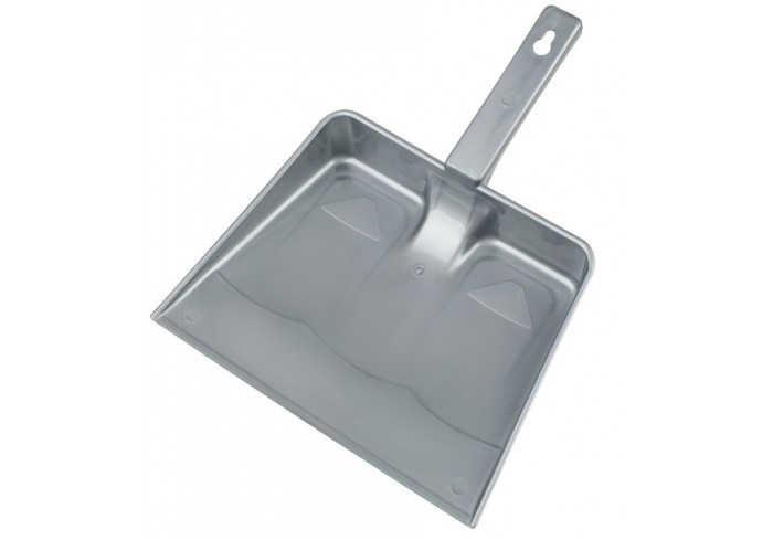 Совок для мусора Vega, низкая ручка, без резиновой кромки, ширина 21,5см, пластик, серый