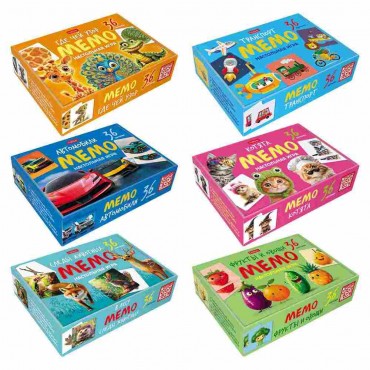 Игра настольная МЕМО 36 карточек, АССОРТИ, HATBER,