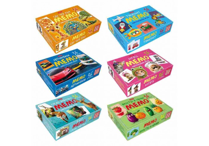 Игра настольная МЕМО 36 карточек, АССОРТИ, HATBER,