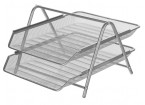 Лоток для бумаг Attache 2-х уров.горизон.металл сетка 295x355x205мм (сереб)