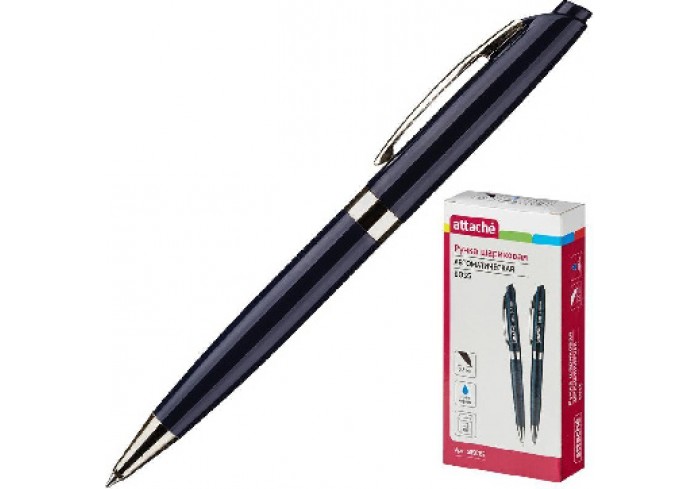 Ручка шариковая автомат. Attache Boss,синий корпус,цвет чернил-синий, линия письма 0,5, диаметр 0,7,