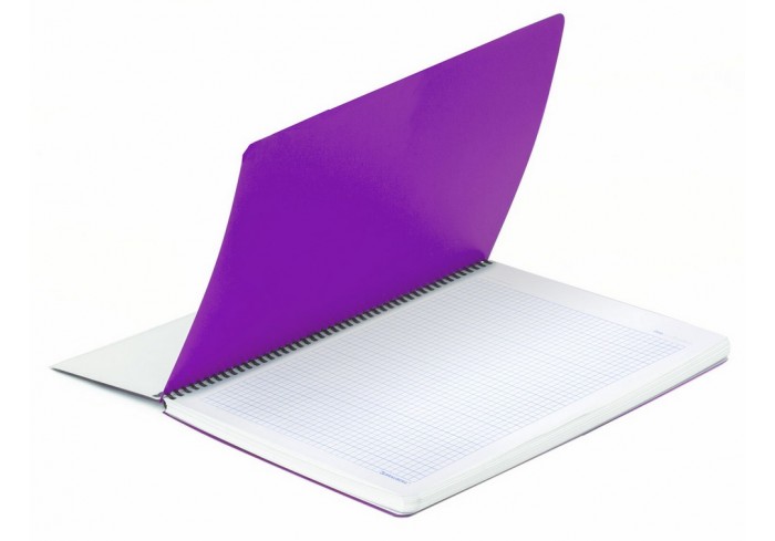 Тетрадь обложка пластик, А4, 80 л., спираль пластик, клетка, BRAUBERG 