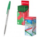 Ручка шариковая ErichKrause R-301 Stick Classic 1.0, линия 0,5, прозрач.шестигранный корпус, ЗЕЛЕНАЯ