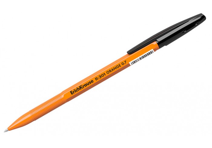 Ручка шариковая, цвет чернил черный ErichKrause R-301 Stick Orange 0.7мм