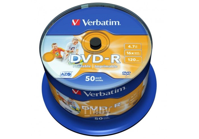 Диск DVD+R 4.7 Gb 16х Verbatim Wide Inkjet Printable