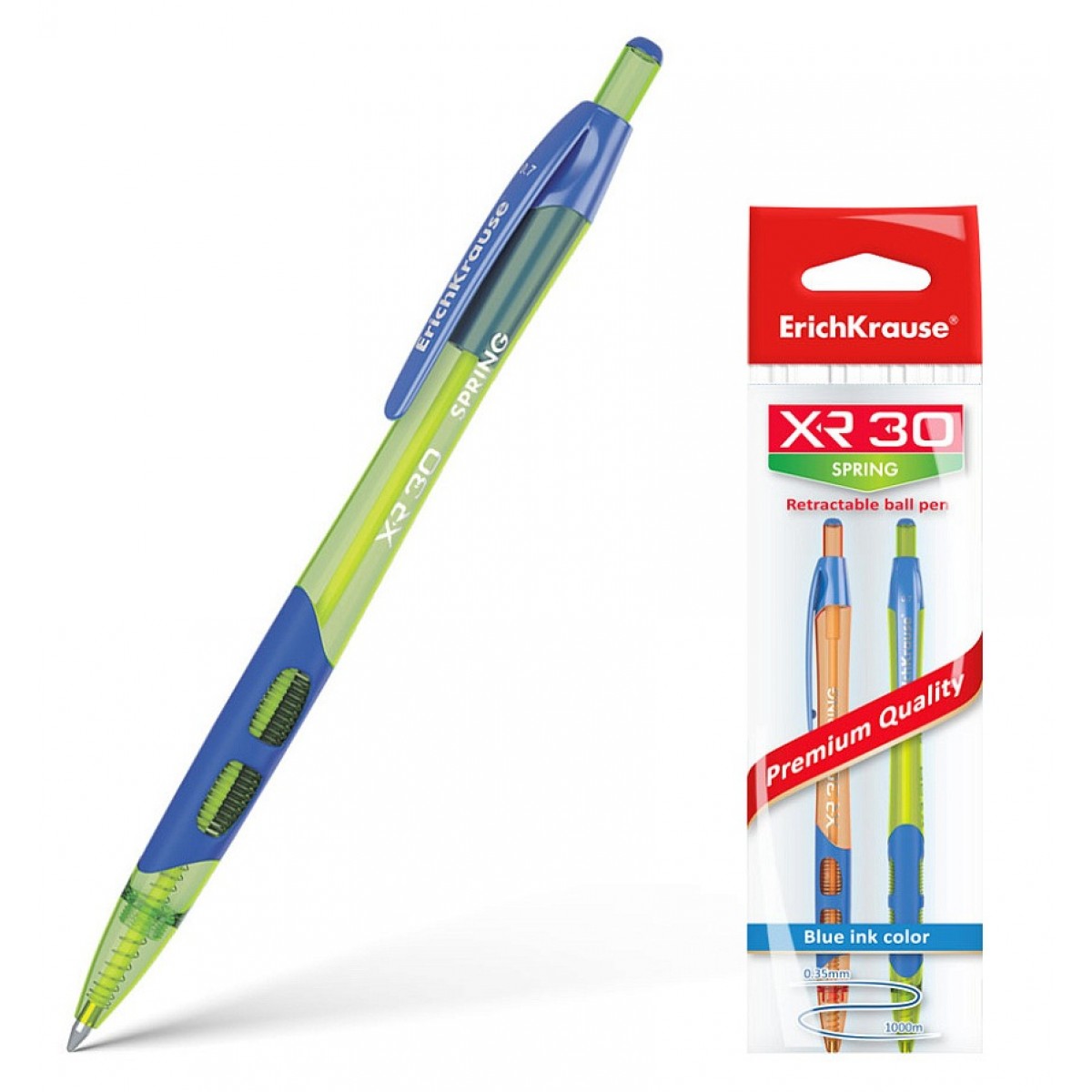 Ручка шарик.автомат.с резин.хватом ErichKrause XR-30 Matic&Grip Spring 0.7, линия 0,35, цвет чернил