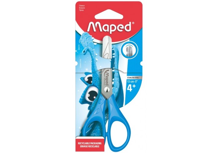 Ножницы детские MAPED ESSENTIALS 13 см,  закругленные лезвия, ручки симметричные, в блистере