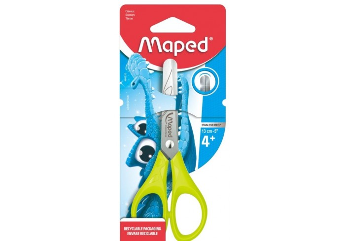 Ножницы детские MAPED ESSENTIALS 13 см,  закругленные лезвия, ручки симметричные, в блистере
