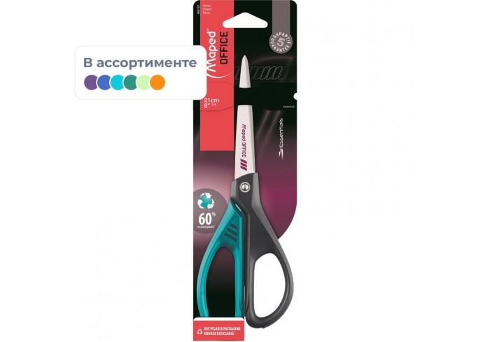 Ножницы Maped Essentials Green Deco,210мм,пласт.симм.ручки,ассорти,468101