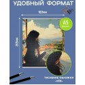 Тетрадь КЛЕТКА 48л. ДЕВУШКИ И КОТИКИ, клетка, на скрепке, цветная мелов. обл., лён