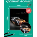 Тетрадь КЛЕТКА 48л. СПОРТИВНЫЕ АВТОМОБИЛИ-3, клетка, на скрепке, цветная мелов.обложка, 5дизайнов, 4