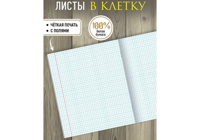 Тетрадь КЛЕТКА 48л. ВОЛШЕБНЫЕ ПИСЬМА,клетка, на скрепке, цв мел обложка, 5 дизайнов  софт-тач