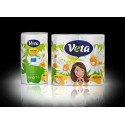 Бумага туалетная Veta Aromat 2-слойная, аромат-ая, ромашка, на втулке, 15м, 100% целлюлоза, 4 рулона