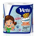 Бумага туалетная Veta Pop Art Kids 2-слойная, на втулке, 15м, 100% целлюлоза, 4 рулона