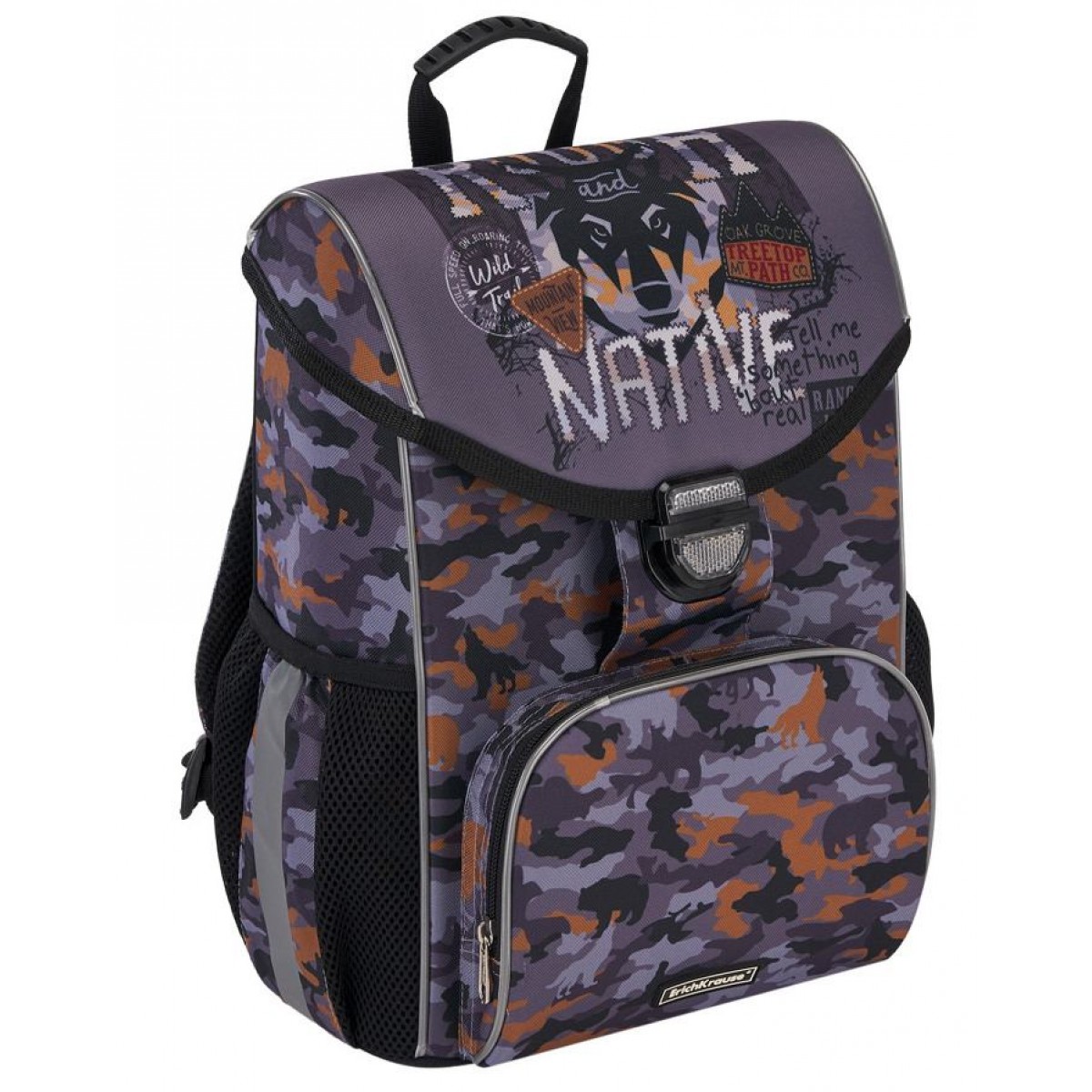 Ученический ранец ErichKrause® ErgoLine® 15L Rough Native ,Серый