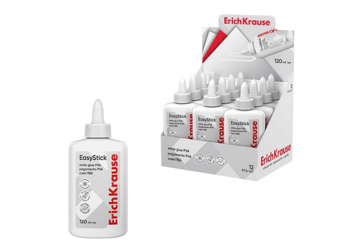 Клей ПВА ErichKrause EasyStick, 120мл