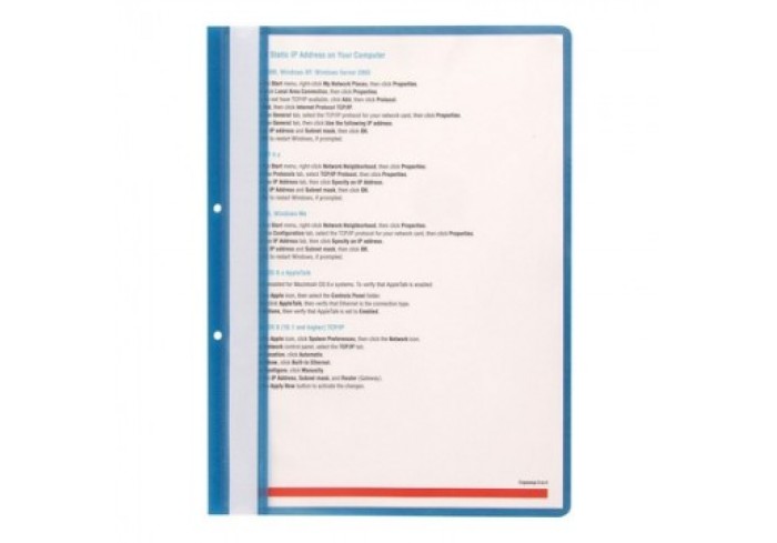 Скоросшиватель пластиковый с перфорацией на корешке А4 синий, 110/150 мкм